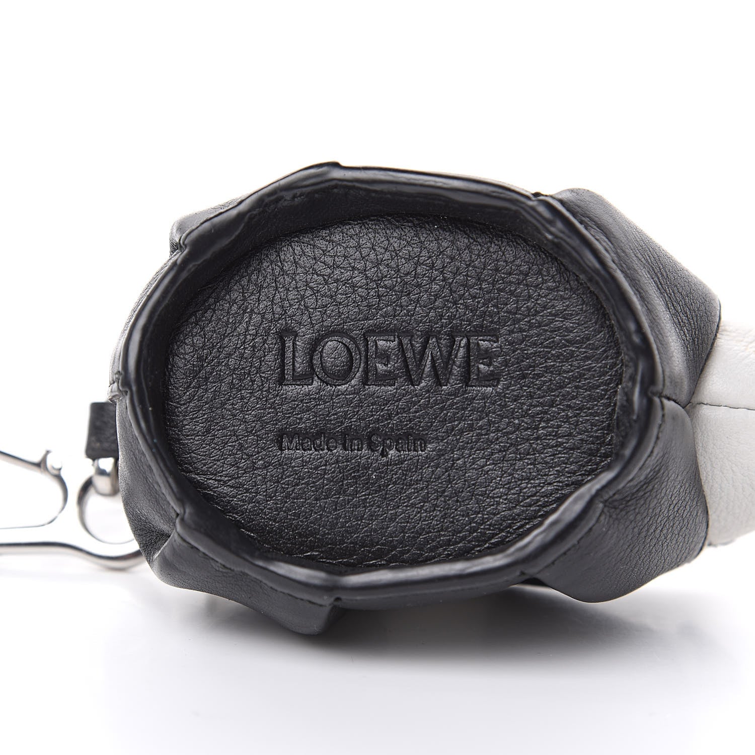 Loewe Calfskin Panda Coin Pouch Bag Charm Key Holder Black White 3 of 5