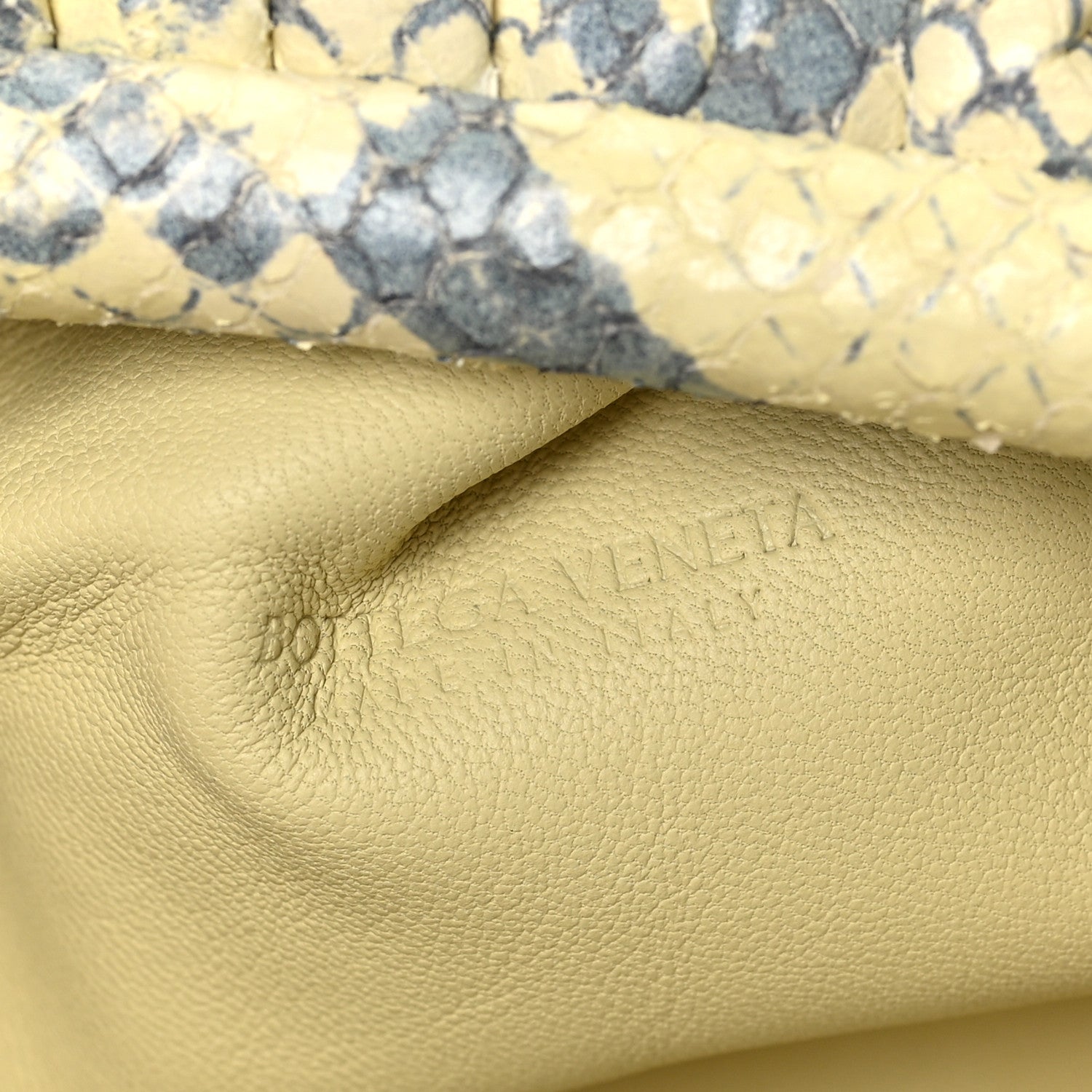 Bottega Veneta Goatskin Python Embossed The Mini Pouch Kiwi Black Silver 7 of 11