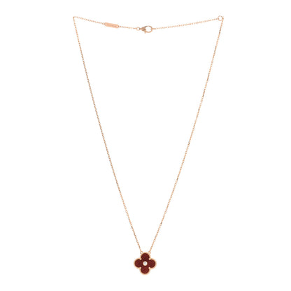 Van Cleef & Arpels 18K Rose Gold Diamond Bulls Eye Vintage Alhambra Pendant Necklace 2 of 3
