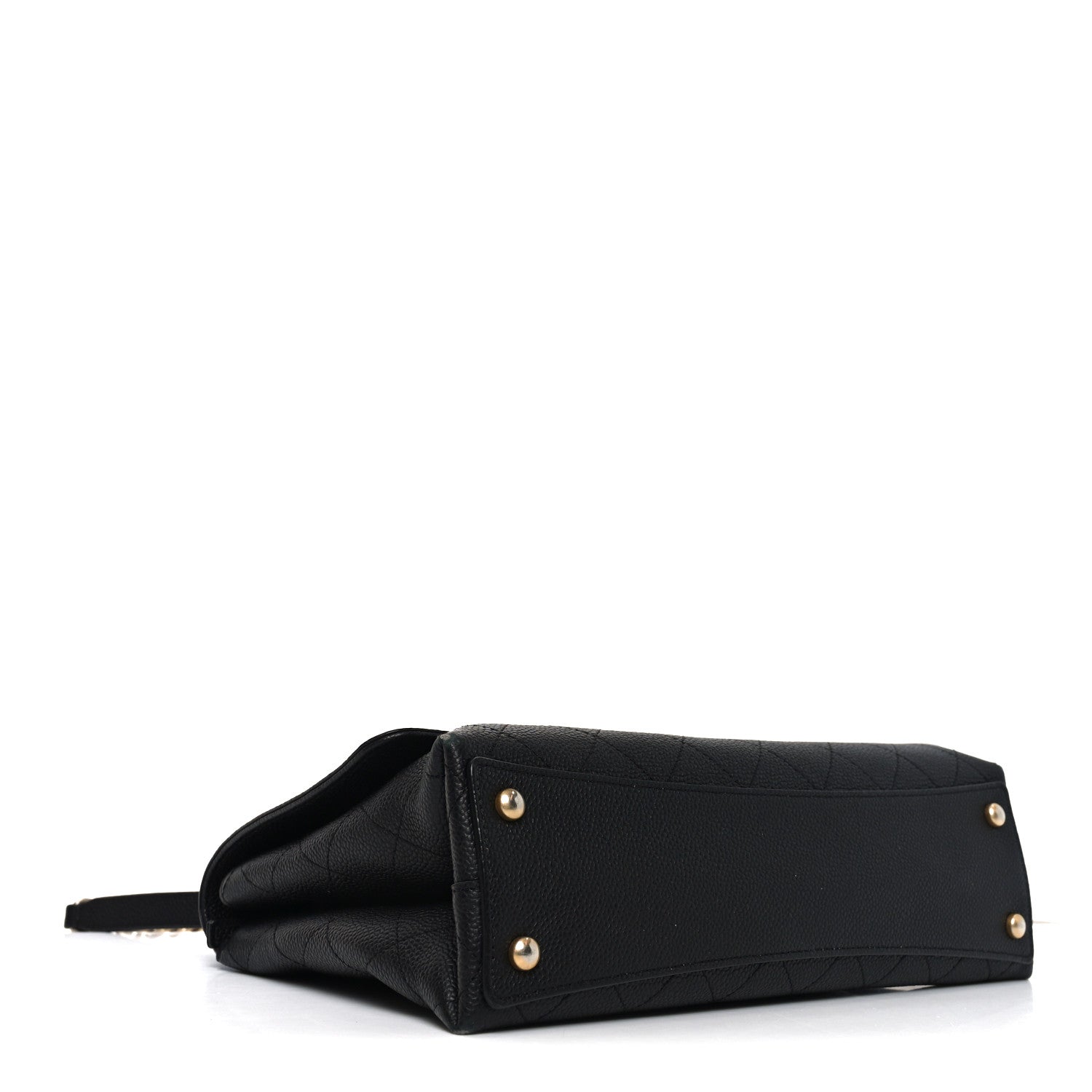 Chanel Caviar Diamond Stitched Top Handle Flap Black 4 of 11
