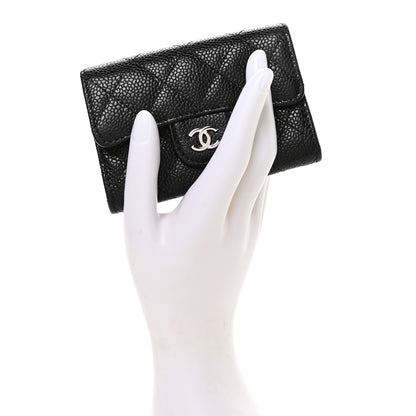 Chanel Caviar Quilted Flap Card Holder Wallet Black 2 of 9