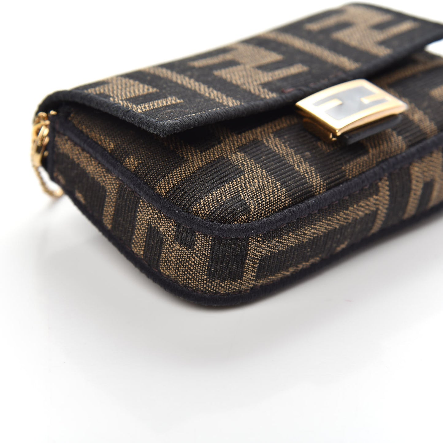 Fabric Jacquard FF 1974 Nano Baguette Charm Tobacco Moro Black