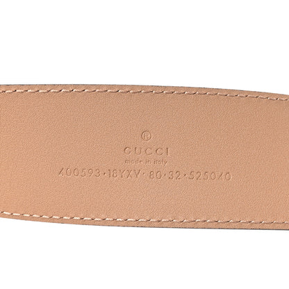 Gucci Azalea Calfskin Enamel Monochrome Double G 40mm Belt 80 32 Camelia 3 of 5