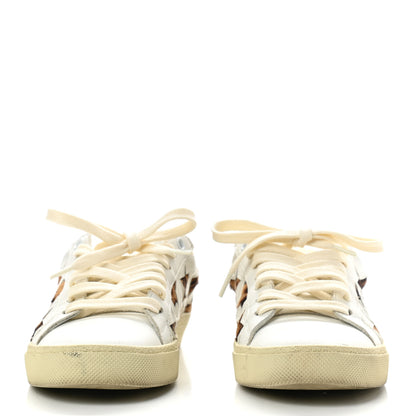 Saint Laurent Calfskin Pony Hair Star Court Sneakers 36 White 2 of 9