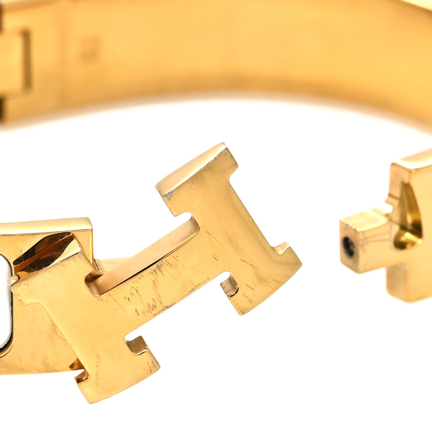 Enamel Narrow Clic Clac H Bracelet PM White