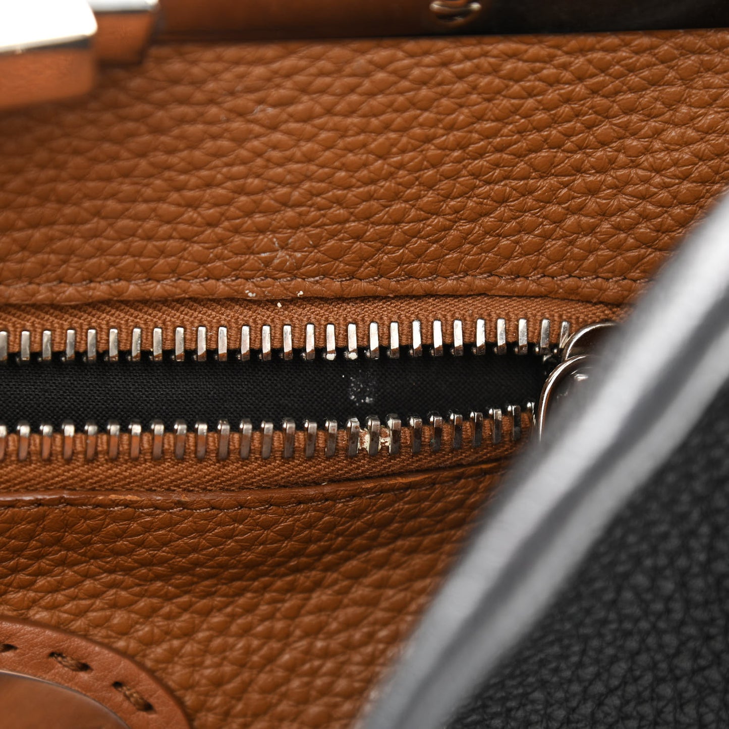 Cuoio Romano Selleria Bi-Color Medium Peekaboo Iconic Satchel Black Mou