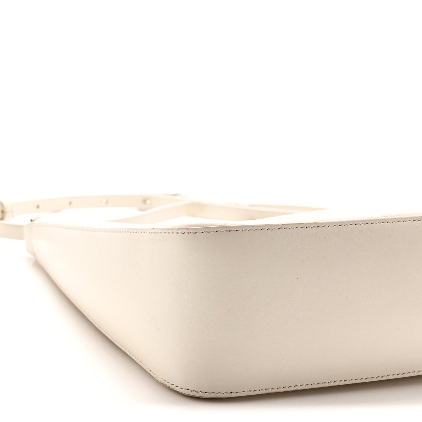 Smooth Calfskin Small Moon Cut Out Shoulder Bag Ivory
