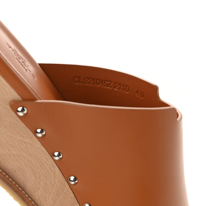 Hermes Calfskin Ellipse Sandals 40 Marron Glaise 8 of 9