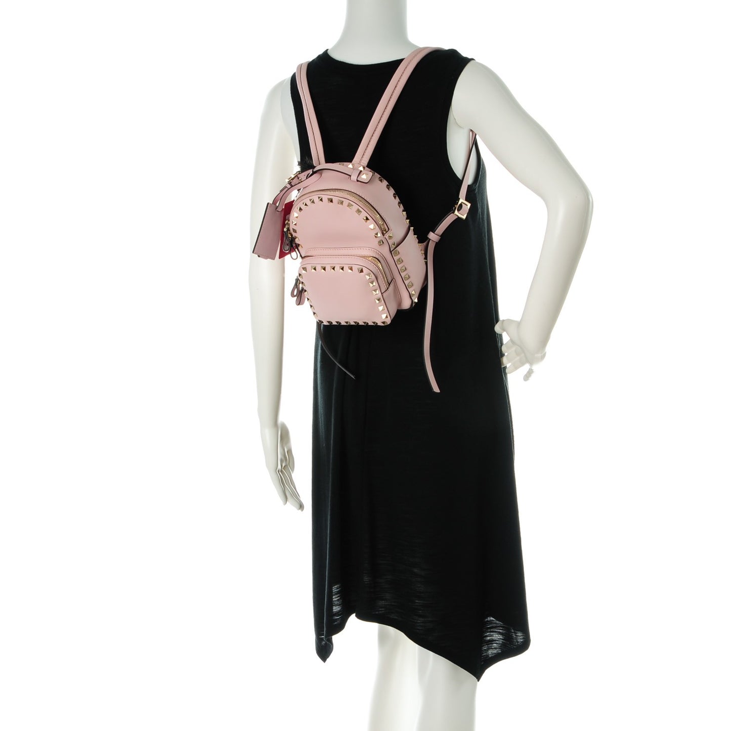 Calfskin Mini Rockstud Backpack Water Rose