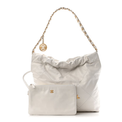Chanel Shiny Calfskin Quilted Small Chanel 22 White 1 of 11