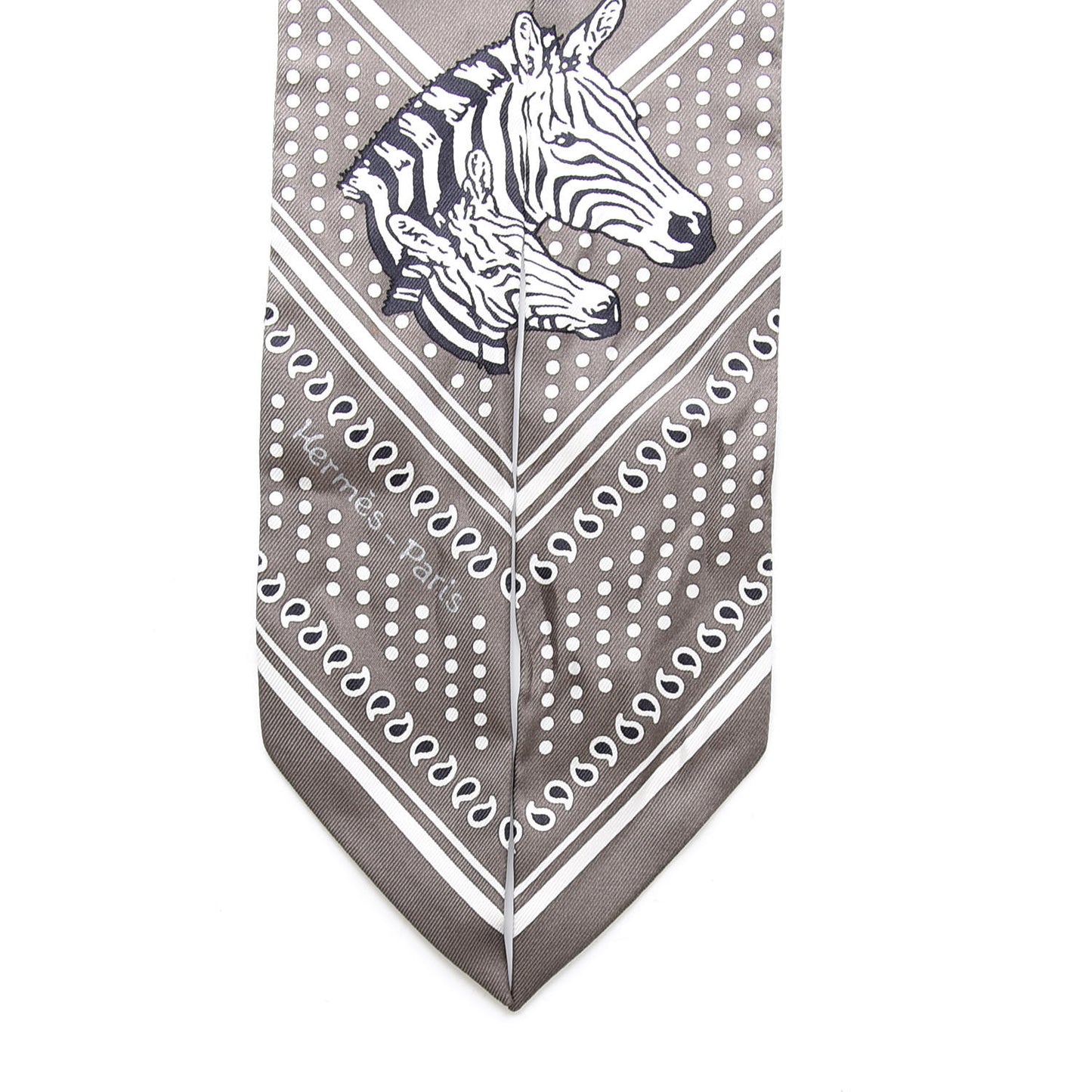 Silk Les Zebres Twilly Gris Taupe Black White