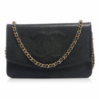 Chanel Caviar CC Wallet on Chain Black 1 of 9