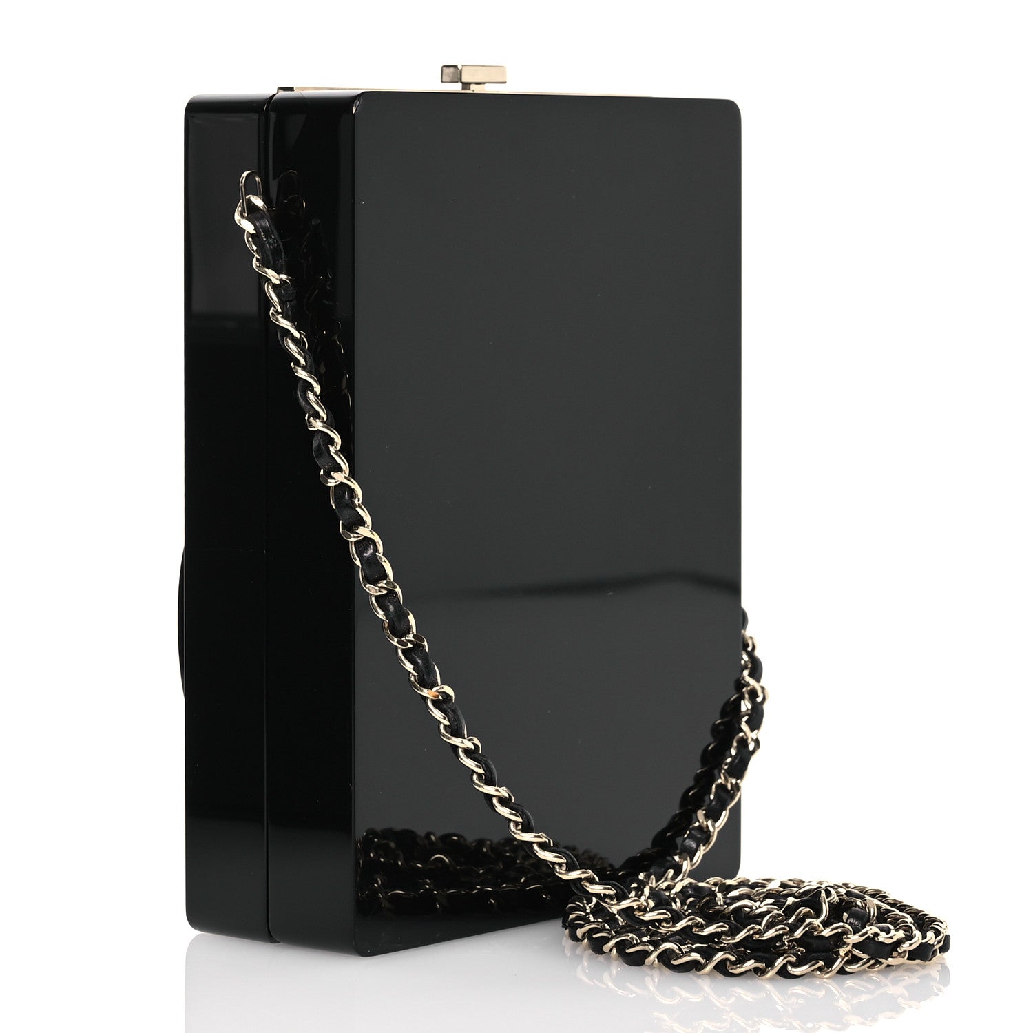 Chanel Plexiglass Strass Mosaic No 5 Minaudière Clutch  Black 3 of 13