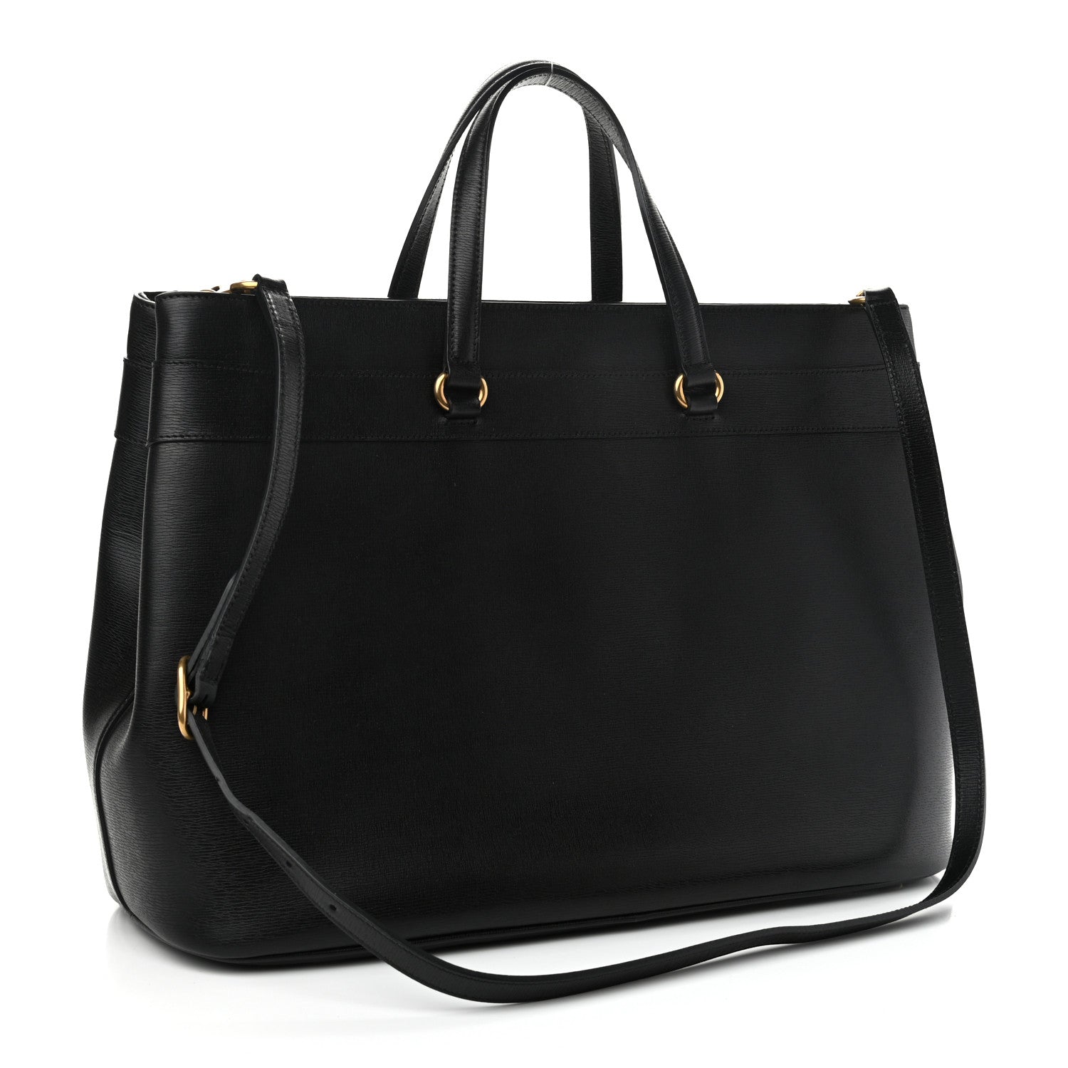 Gucci Textured Calfskin Large Bright Bit Tote Black 3 of 12