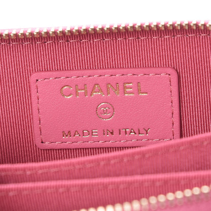 Chanel Caviar Quilted Zip Coin Purse Pink 6 of 8