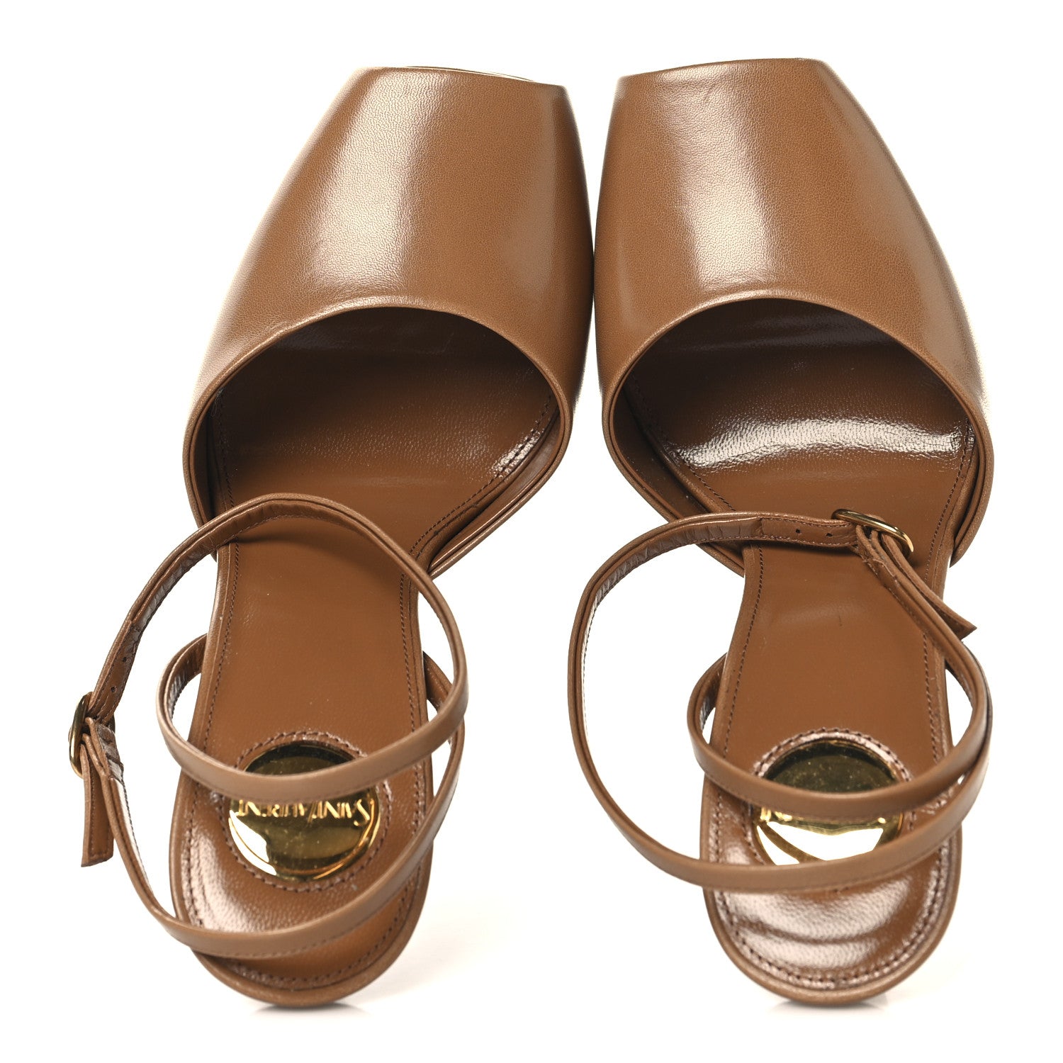 Saint Laurent Smooth Calfskin La Scandale 110 Sandals 36.5 Dark Macademia 36.5 2 of 11