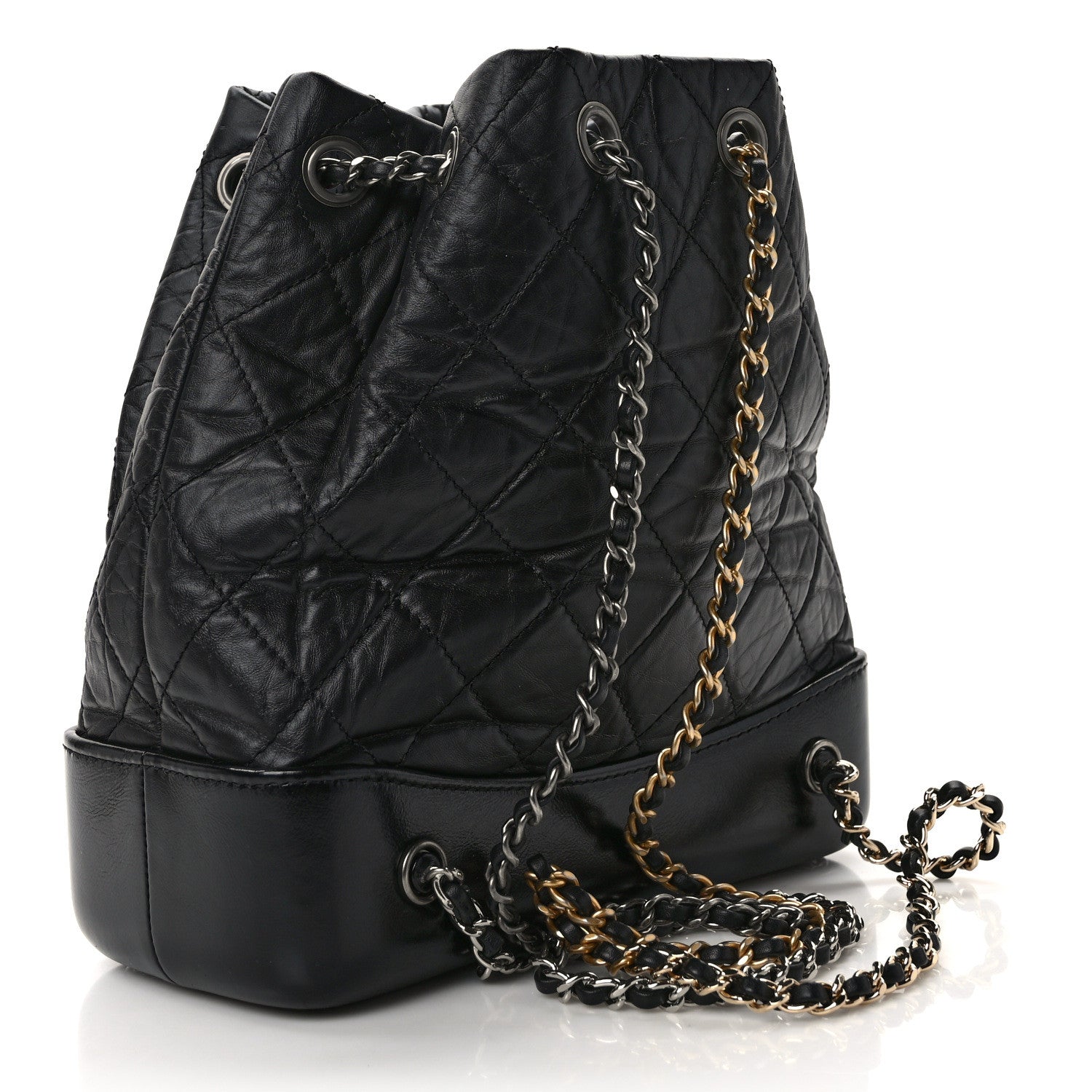 Chanel Aged Calfskin Quilted Small Gabrielle Backpack Black 3 of 11