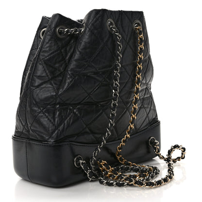 Chanel Aged Calfskin Quilted Small Gabrielle Backpack Black 3 of 11