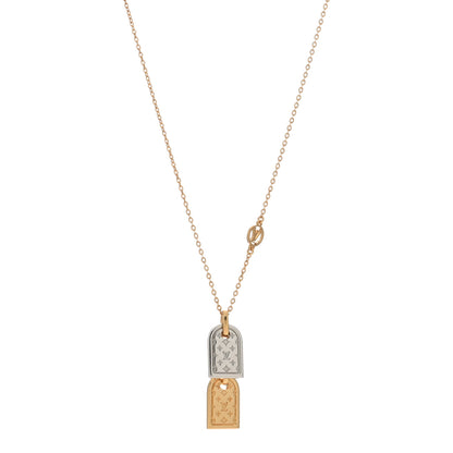 Louis Vuitton Nanogram Name Tag Necklace Gold 1 of 3