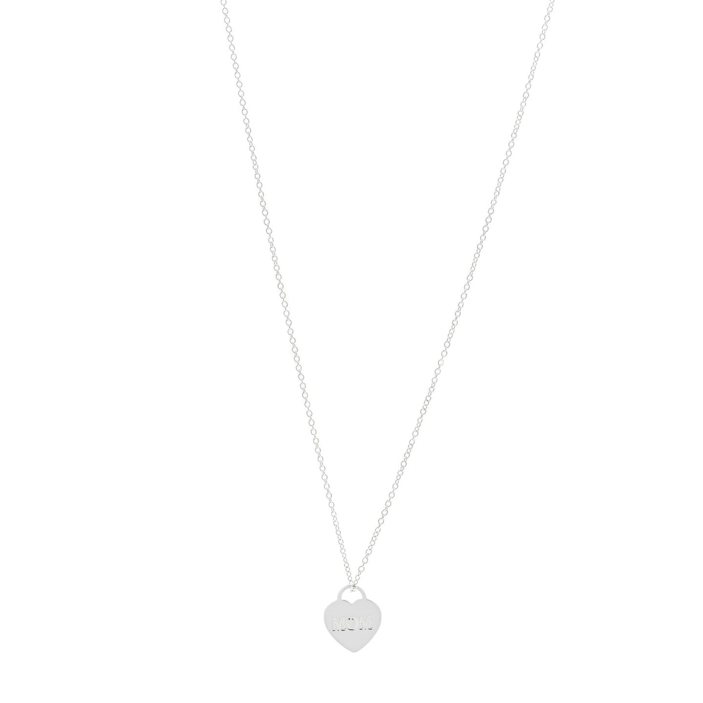 Tiffany Sterling Silver Mini Mom Heart Tag Pendant Necklace 1 of 6