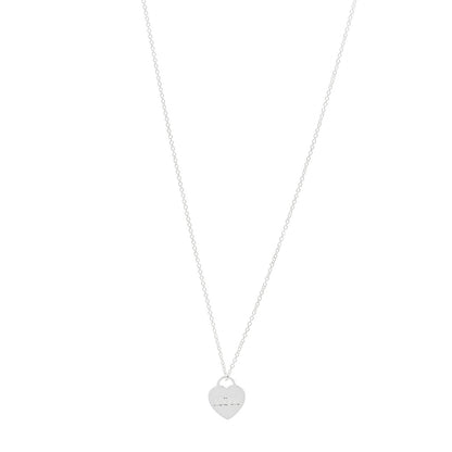 Tiffany Sterling Silver Mini Mom Heart Tag Pendant Necklace 1 of 6