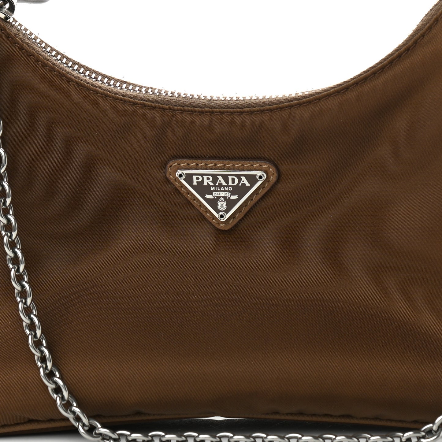 Tessuto Nylon Saffiano Re-Edition 2005 Shoulder Bag Cacao