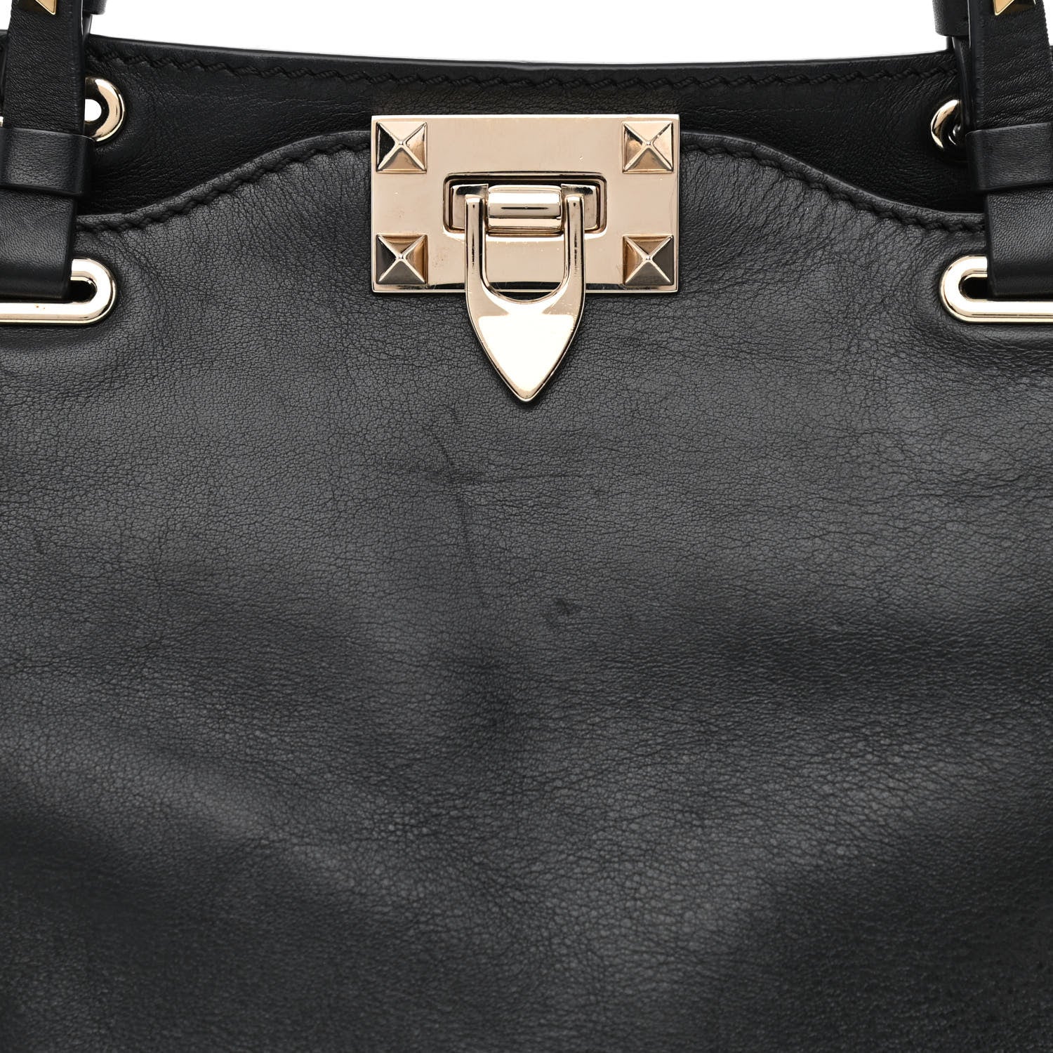 Valentino Garavani Vitello Small Rockstud Tote Black 8 of 11