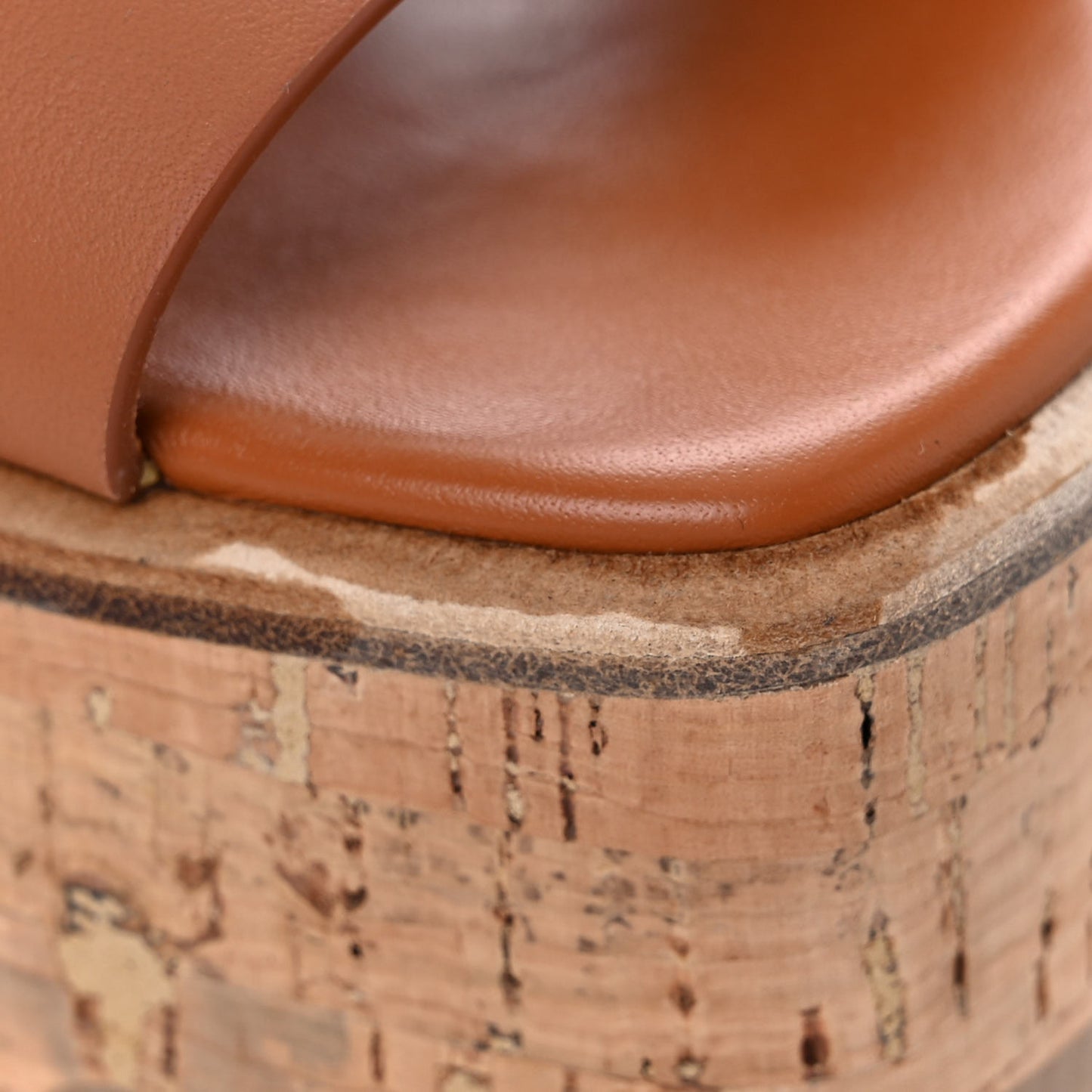 Calfskin Cork Eze 30 Sandals 39 Marron Glaise