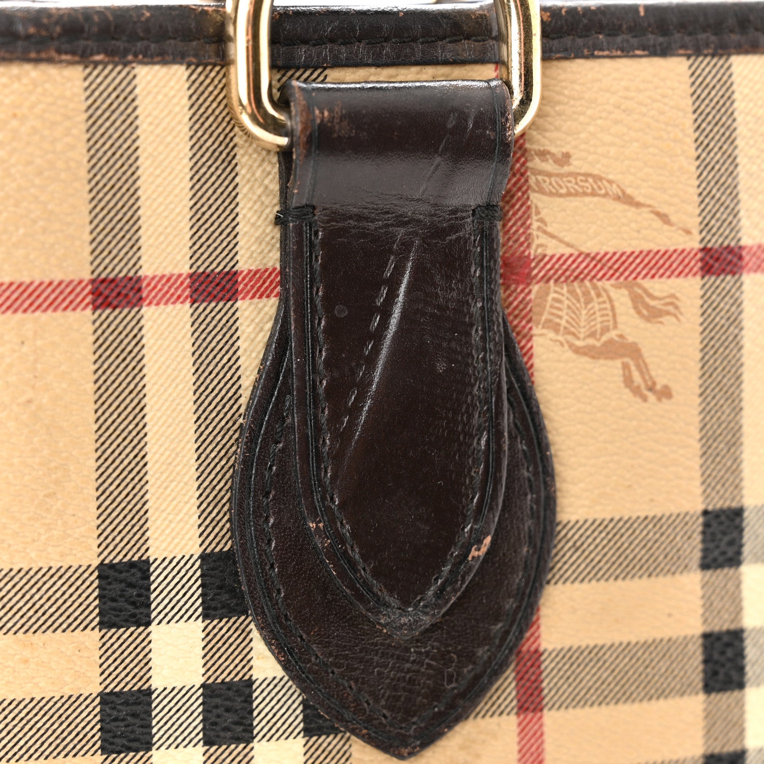 Burberry Haymarket Check Small Onslow Tote Chocolate 13 of 14
