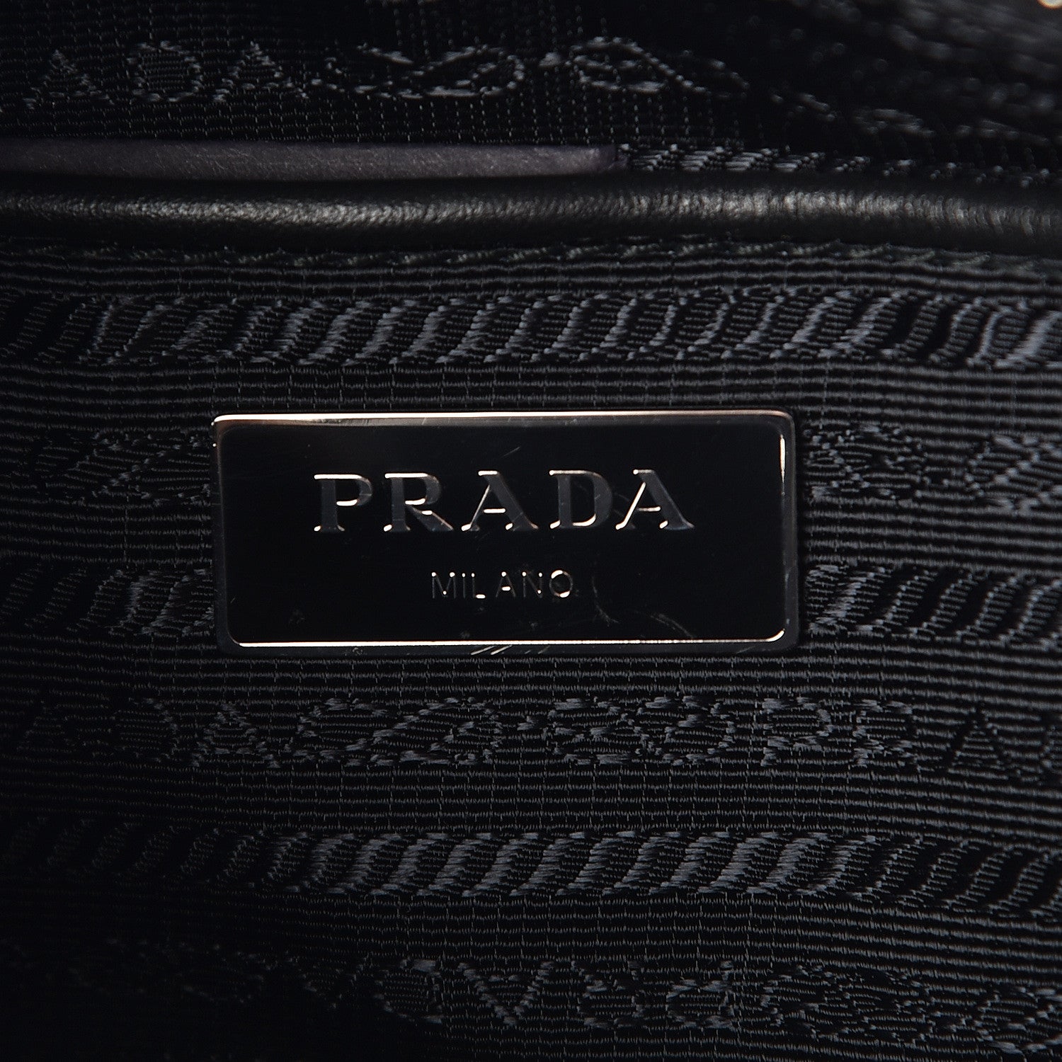 Prada Soft Calf Flat Messenger Bag Black 7 of 10
