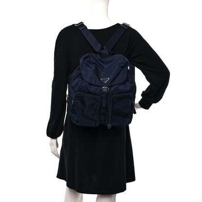Prada Tessuto Nylon Saffiano Vela Medium Backpack Baltico 2 of 9