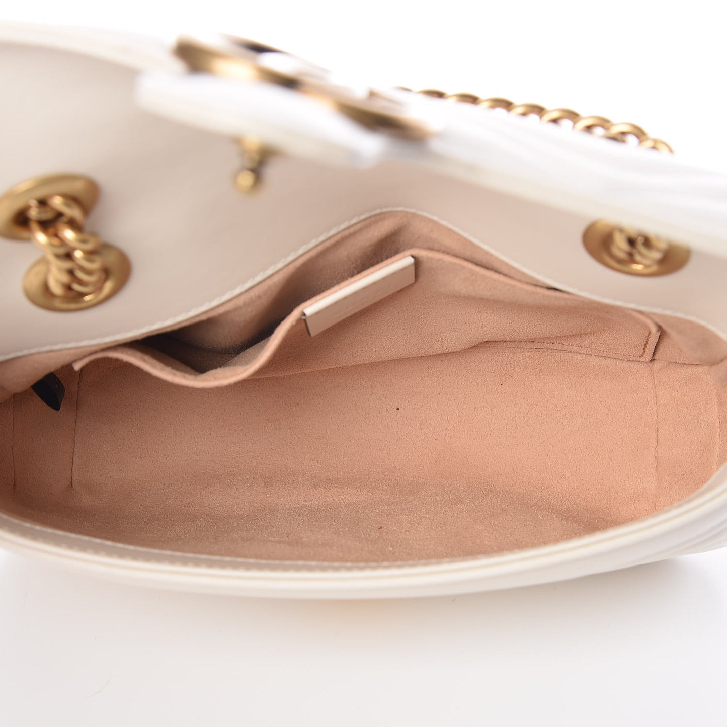 Calfskin Matelasse Mini GG Marmont Shoulder Bag White