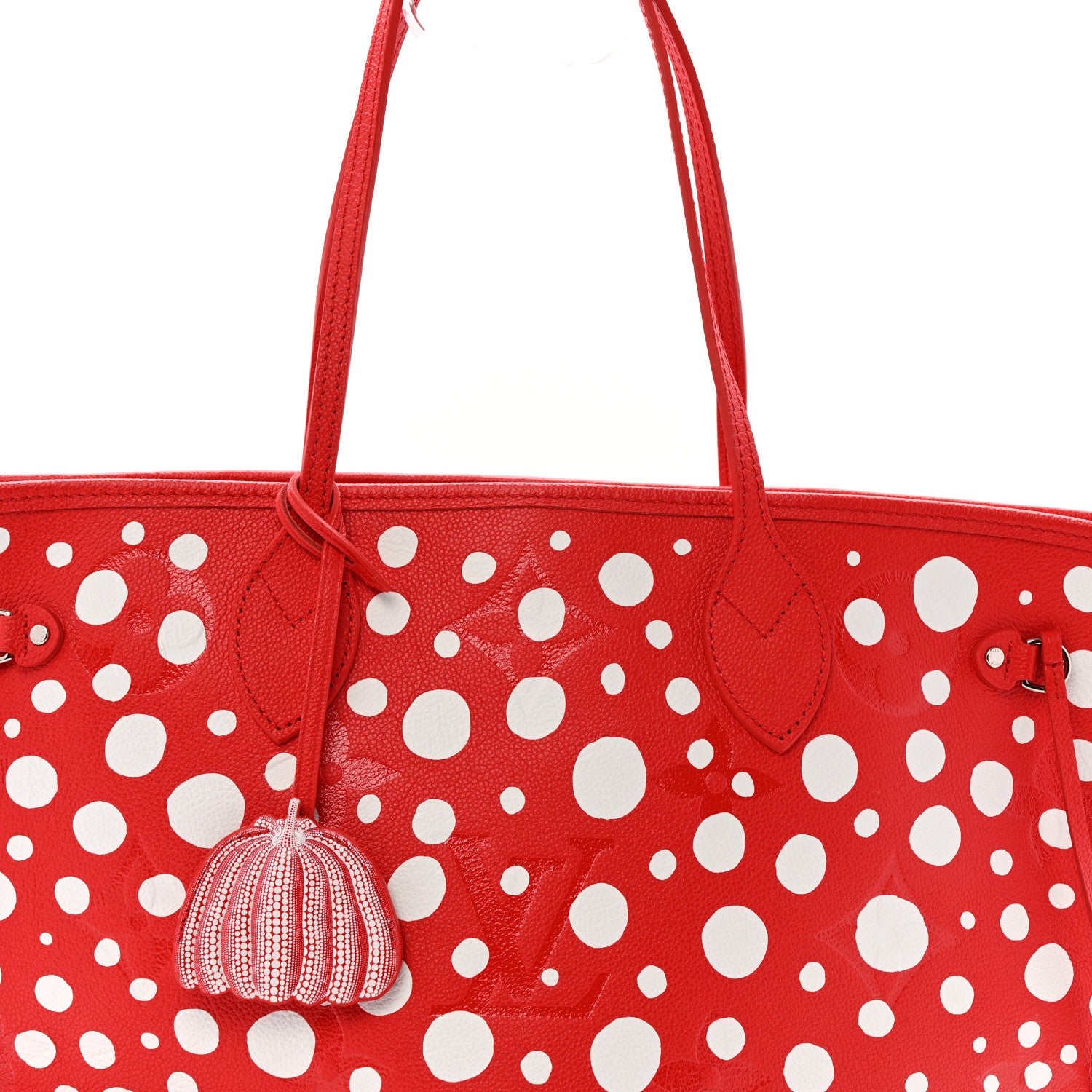 Louis Vuitton LV X YK Empreinte Infinity Dots Neverfull MM Rouge White 9 of 11