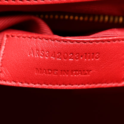 Saint Laurent Smooth Calfskin Matelasse Chevron Large Monogram Satchel Red 7 of 12