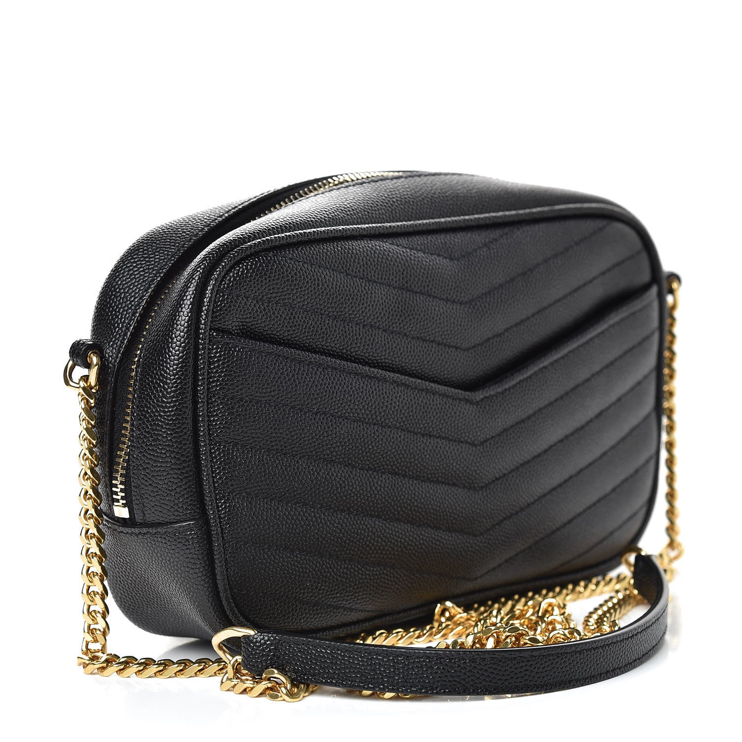 Saint Laurent Grain De Poudre Matelasse Monogram Mini Lou Camera Bag Black 3 of 10