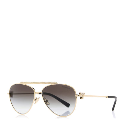 Tiffany Metal Crystal Aviator Sunglasses TF3101-B Gold 1 of 5