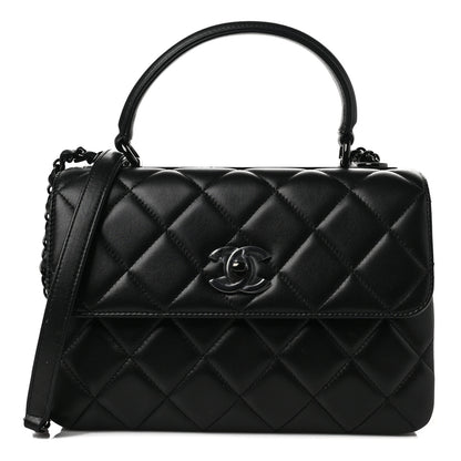 Chanel Lambskin Quilted Small Trendy CC Dual Handle Flap Bag So Black 1 of 8