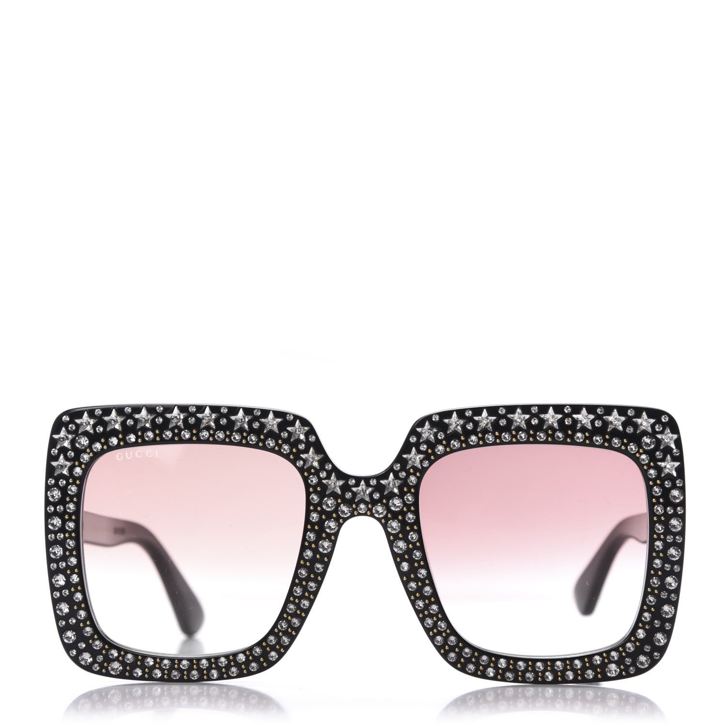 Gucci Acetate Crystal Oversize Sunglasses GG0148S Black 3 of 7