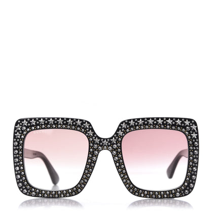 Gucci Acetate Crystal Oversize Sunglasses GG0148S Black 3 of 7