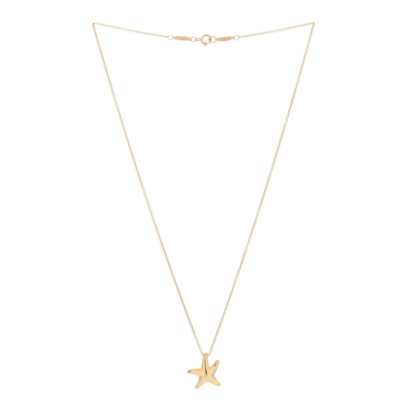 18K Yellow Gold 15mm Elsa Peretti Starfish Pendant Necklace