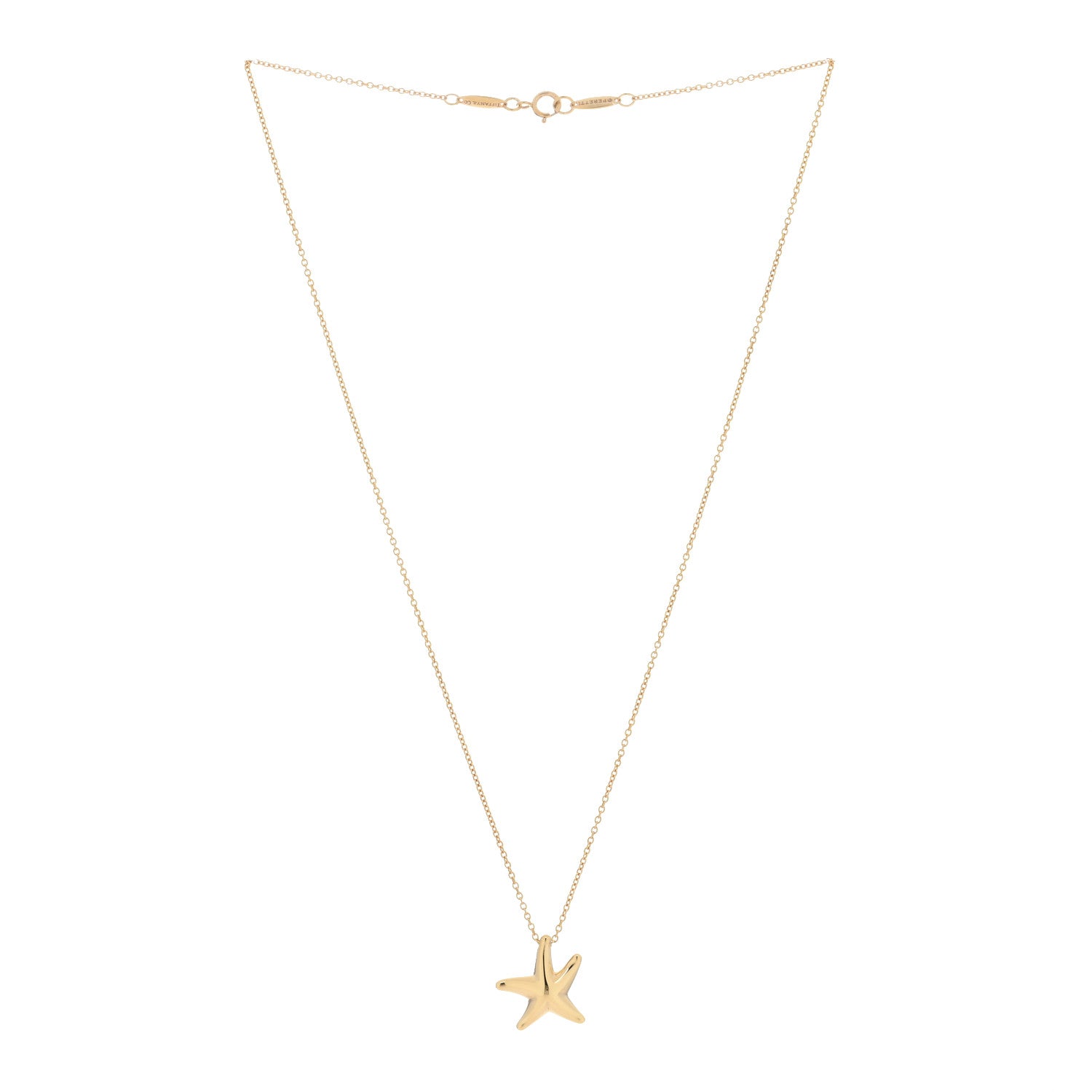 Tiffany 18K Yellow Gold 15mm Elsa Peretti Starfish Pendant Necklace 2 of 4