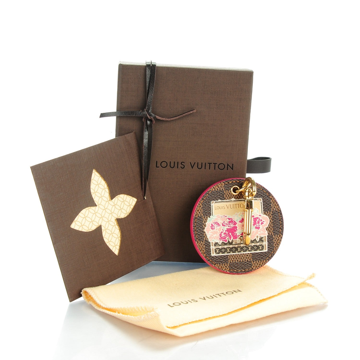 Louis Vuitton Damier Ebene Illustre Posies Bag Charm 6 of 6