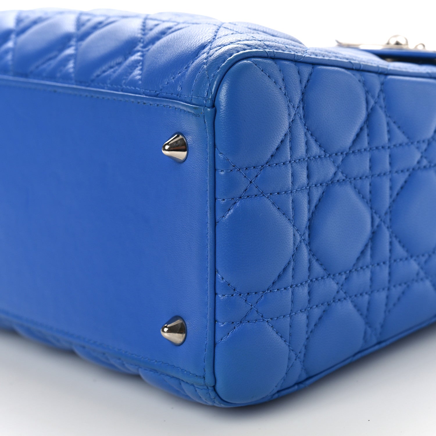 Christian Dior Lambskin Cannage Medium Lady Dior Blue 9 of 10