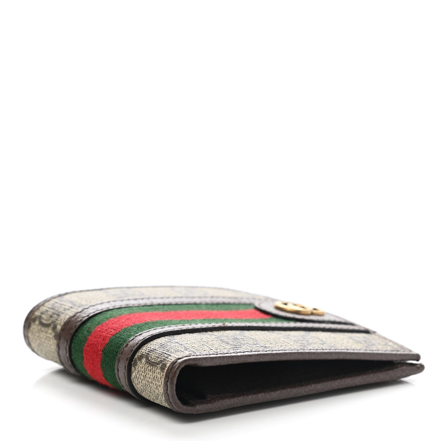 Gucci GG Supreme Monogram Web Mens Ophidia Bi-Fold Coin Wallet Beige New Acero 4 of 8