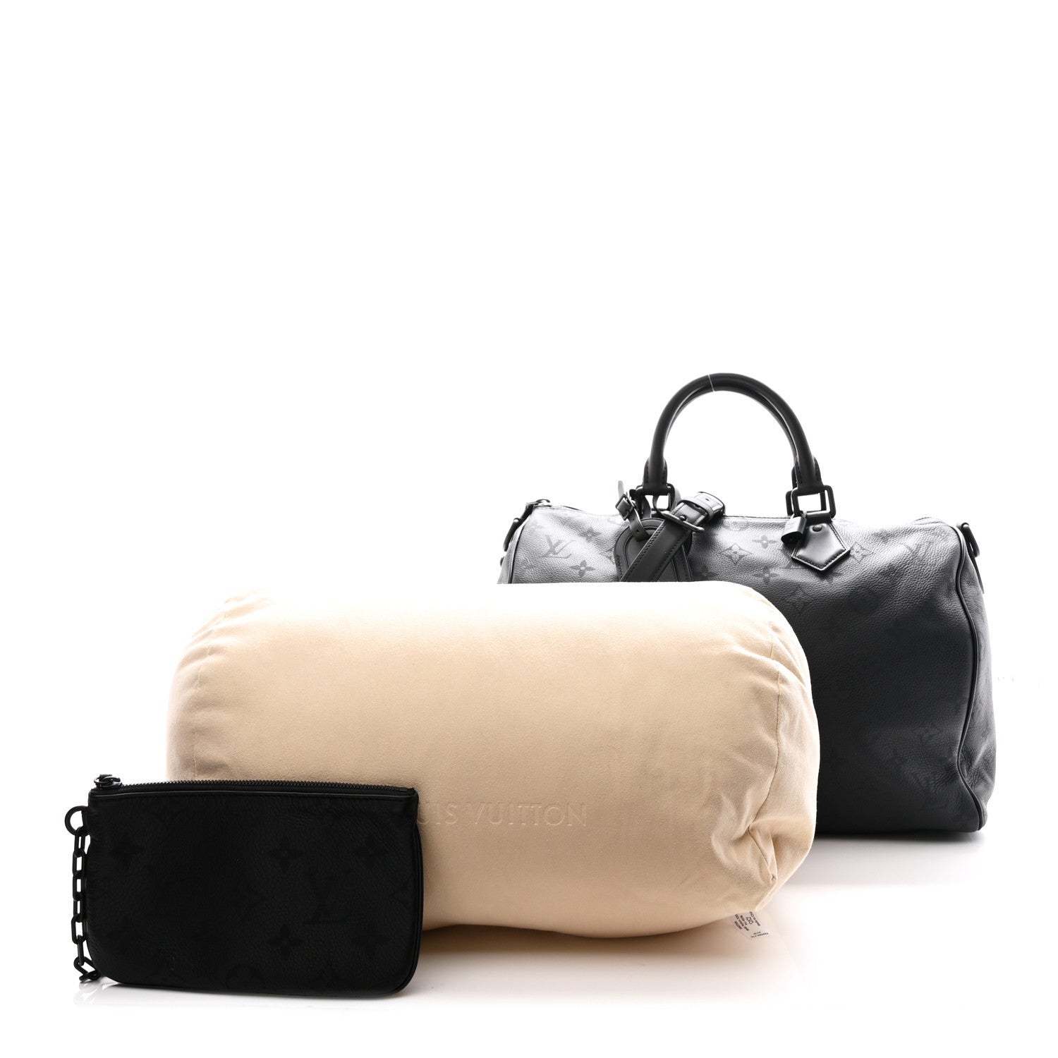 Louis Vuitton Calfskin Monogram Speedy P9 Bandouliere 40 Ultra Black 2 of 11