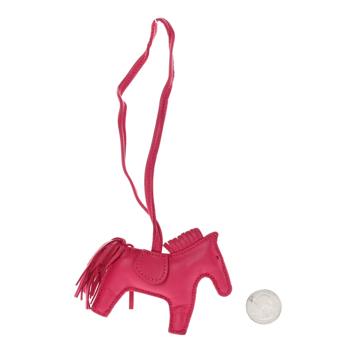 Milo Lambskin Grigri Rodeo Horse Bag Charm PM Rose Mexico