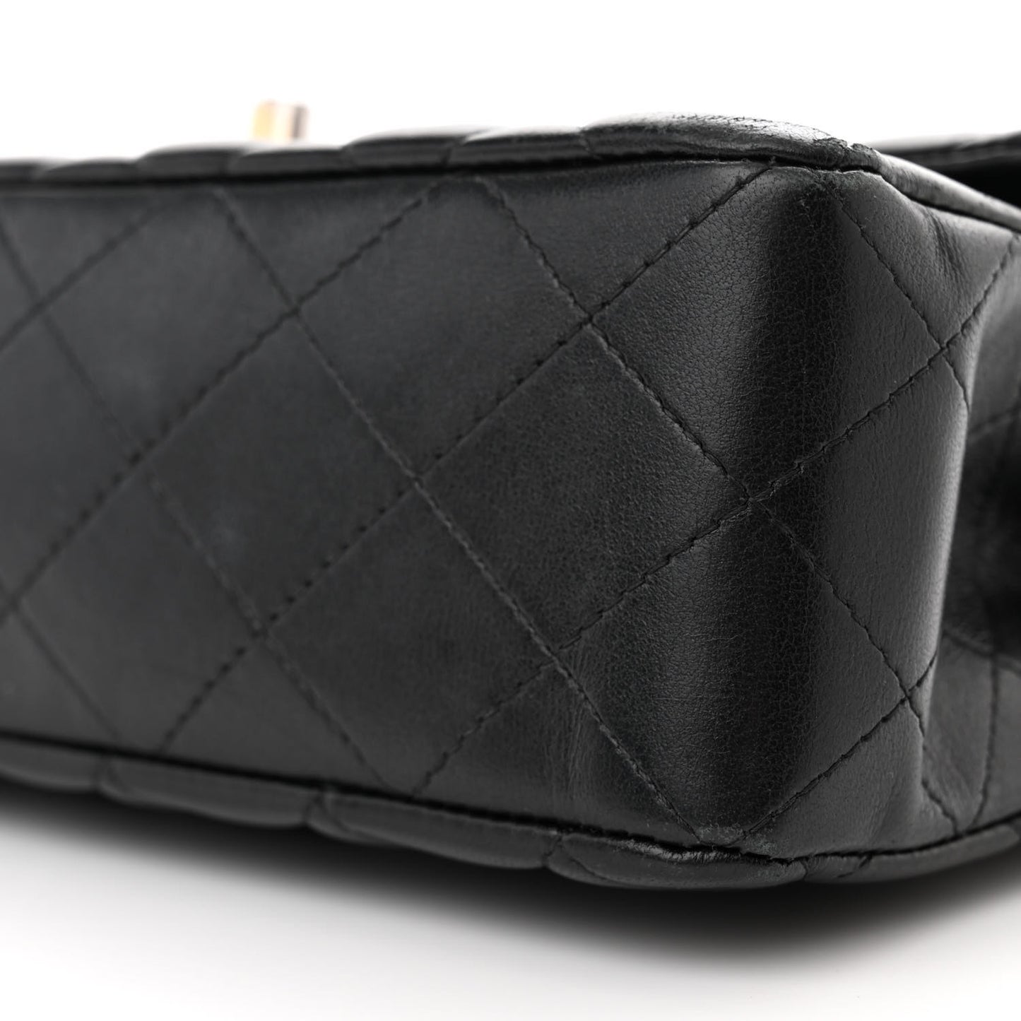 Lambskin Quilted Small Double Flap Black