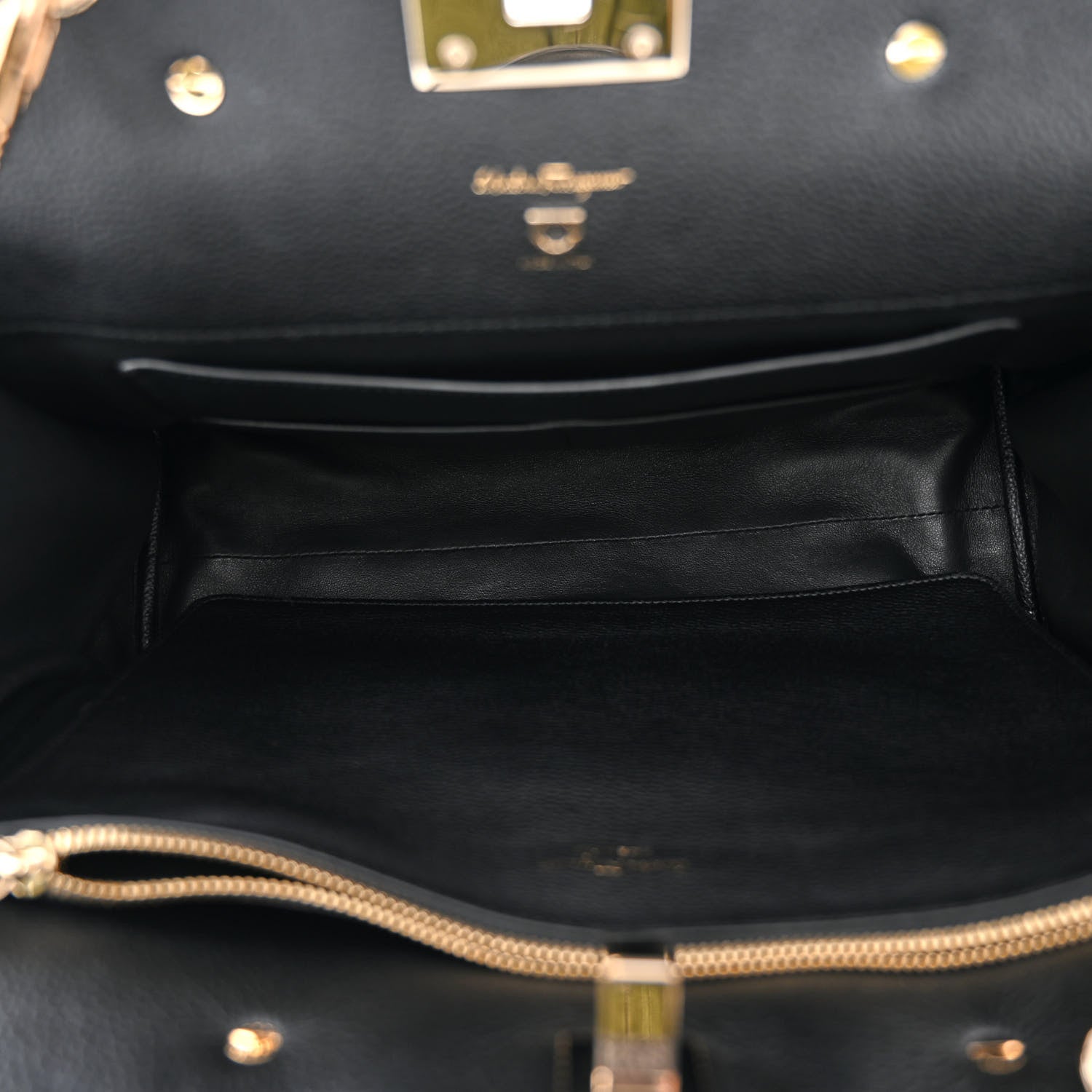 Salvatore Ferragamo Calfskin Large Studio Bag Black 5 of 9