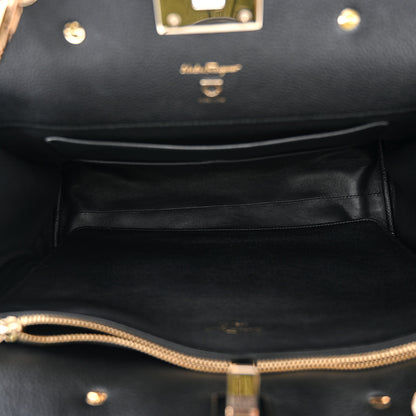 Salvatore Ferragamo Calfskin Large Studio Bag Black 5 of 9