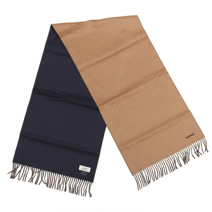 Hermes Cashmere Recto Verso Muffler Camel Marine 2 of 4